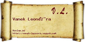 Vanek Leonóra névjegykártya